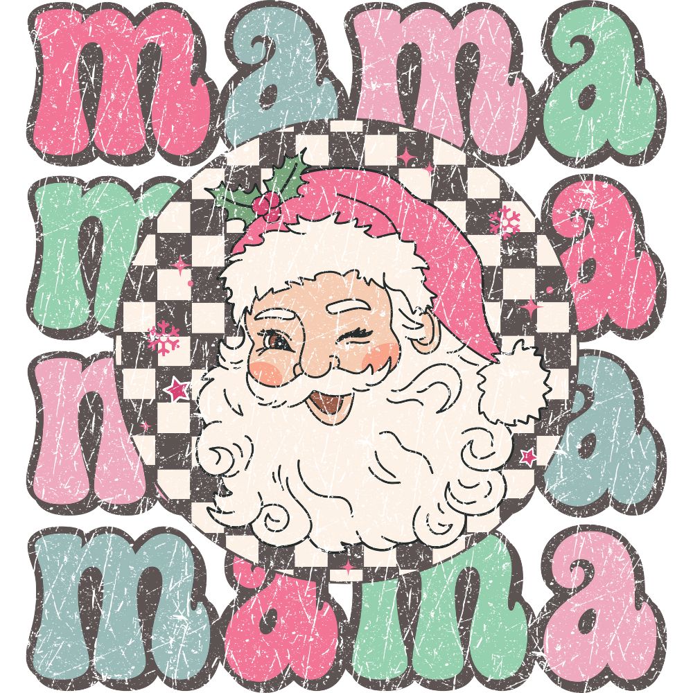 Santa Mama Stacked Retro