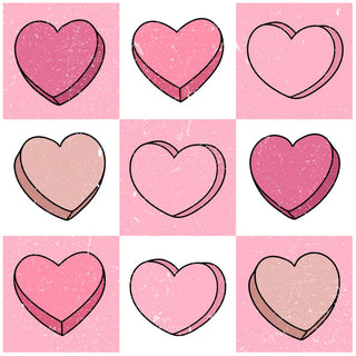 Retro Checkered Hearts