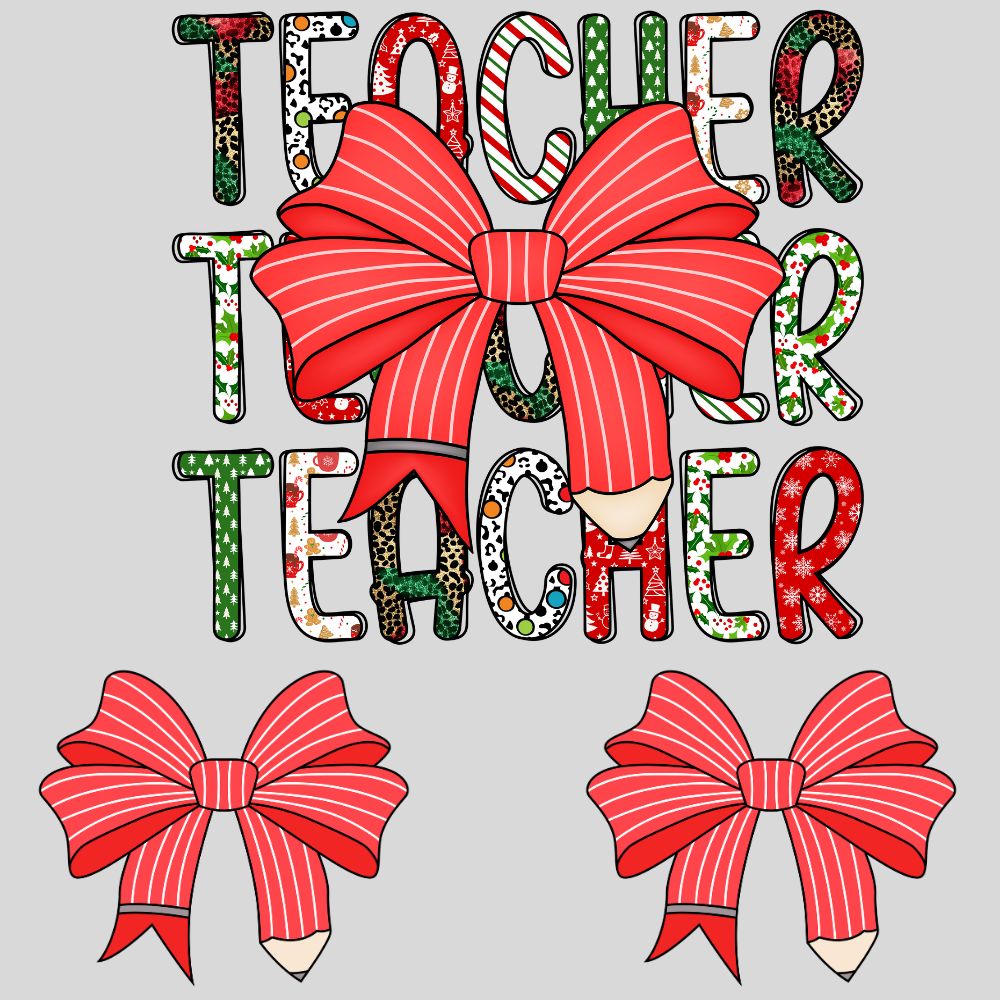 Teacher Stacked and Bows