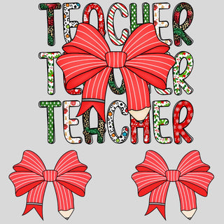 Teacher Stacked and Bows