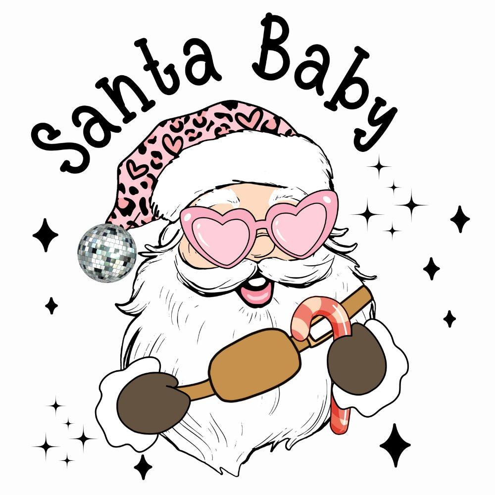 Santa Baby Pink Heart Glasses