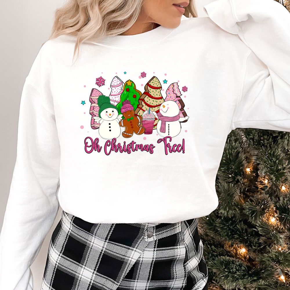 Oh Christmas Tree Snowman and Cake Pink