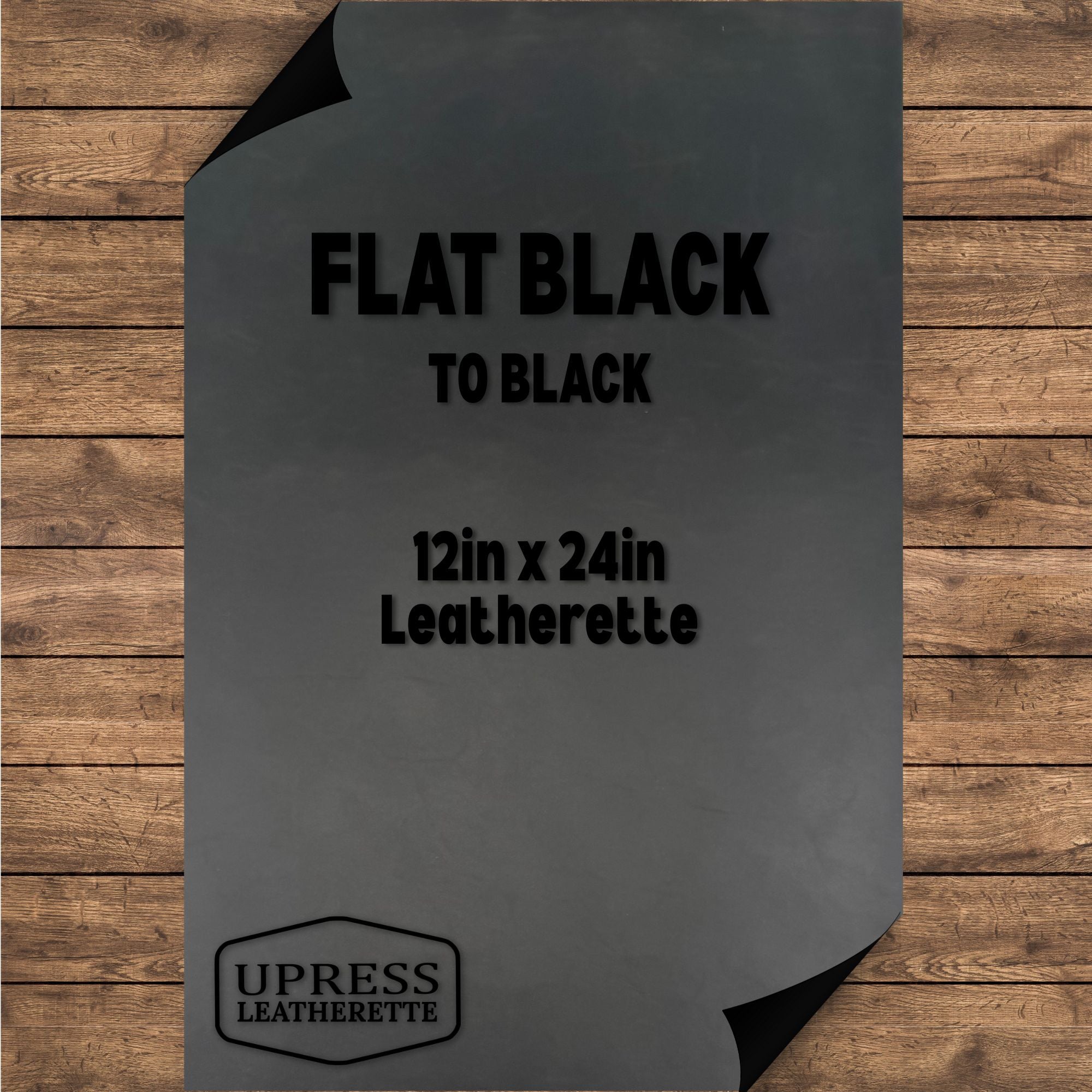 Flat Black/Black Leatherette Sheet (12x24)