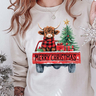 Merry Christmas Cow On Truck