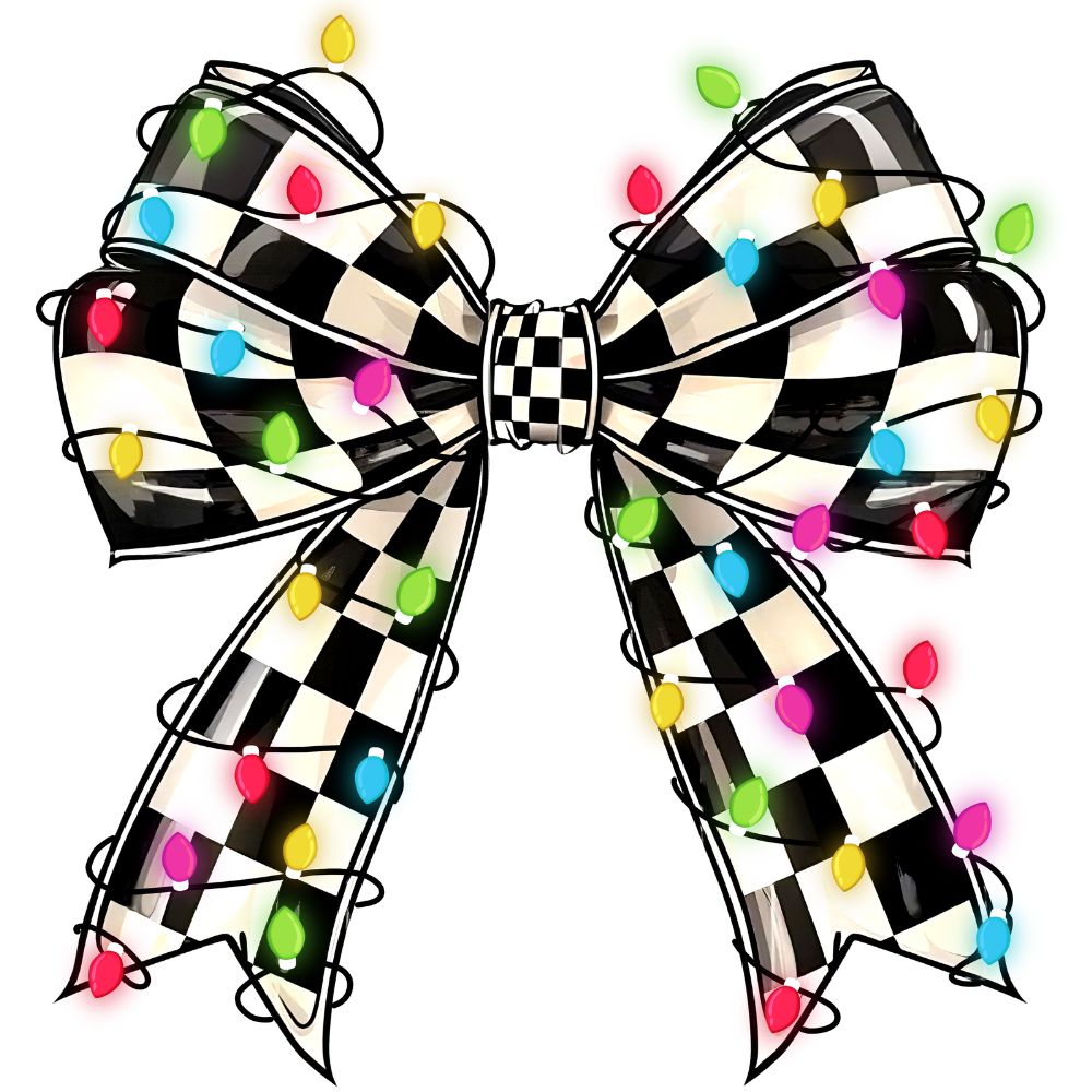 Checkered Bow String Lights – U Press Transfers