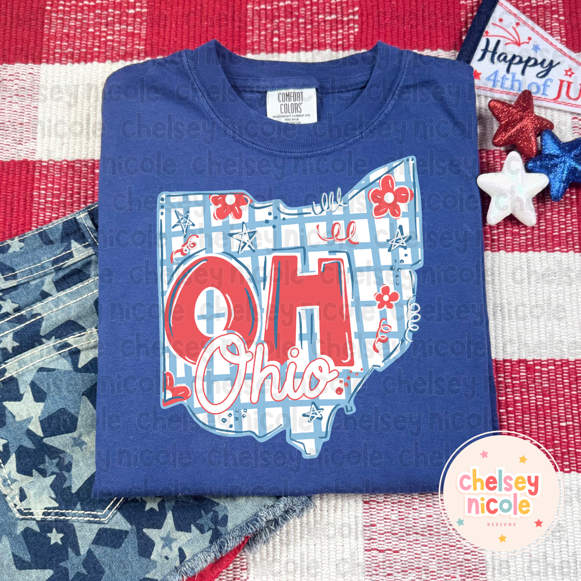 Ohio - Red White and Blue (Hand Drawn PNG) (Copy) (Copy)