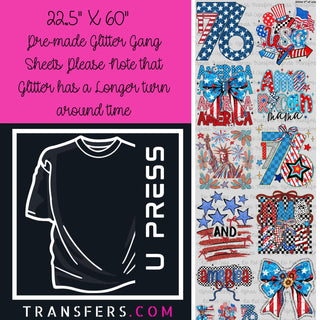 Glitter 4th Of July Glitter Gang Sheet