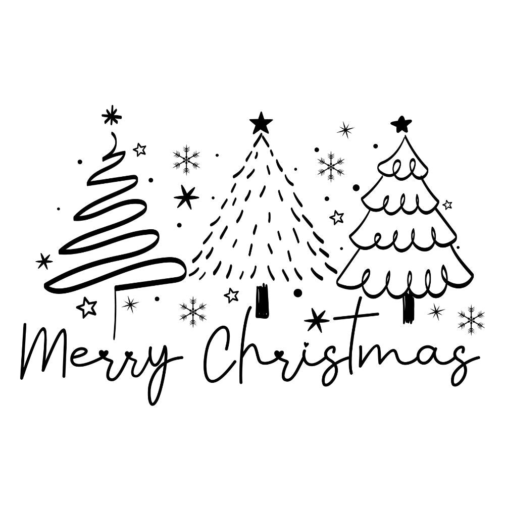 Merry Christmas Doodle Trees