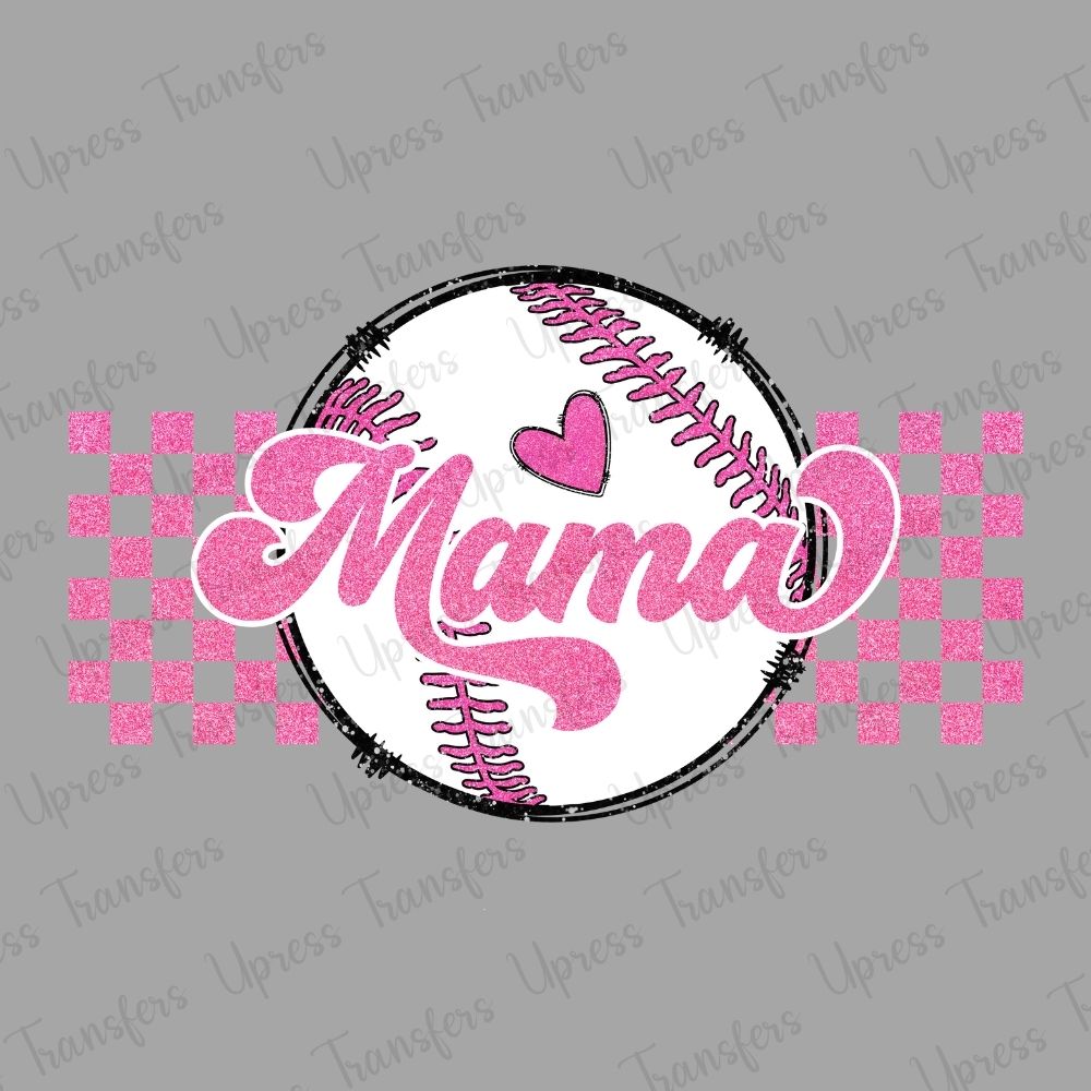 Glitter Pink Baseball Mama