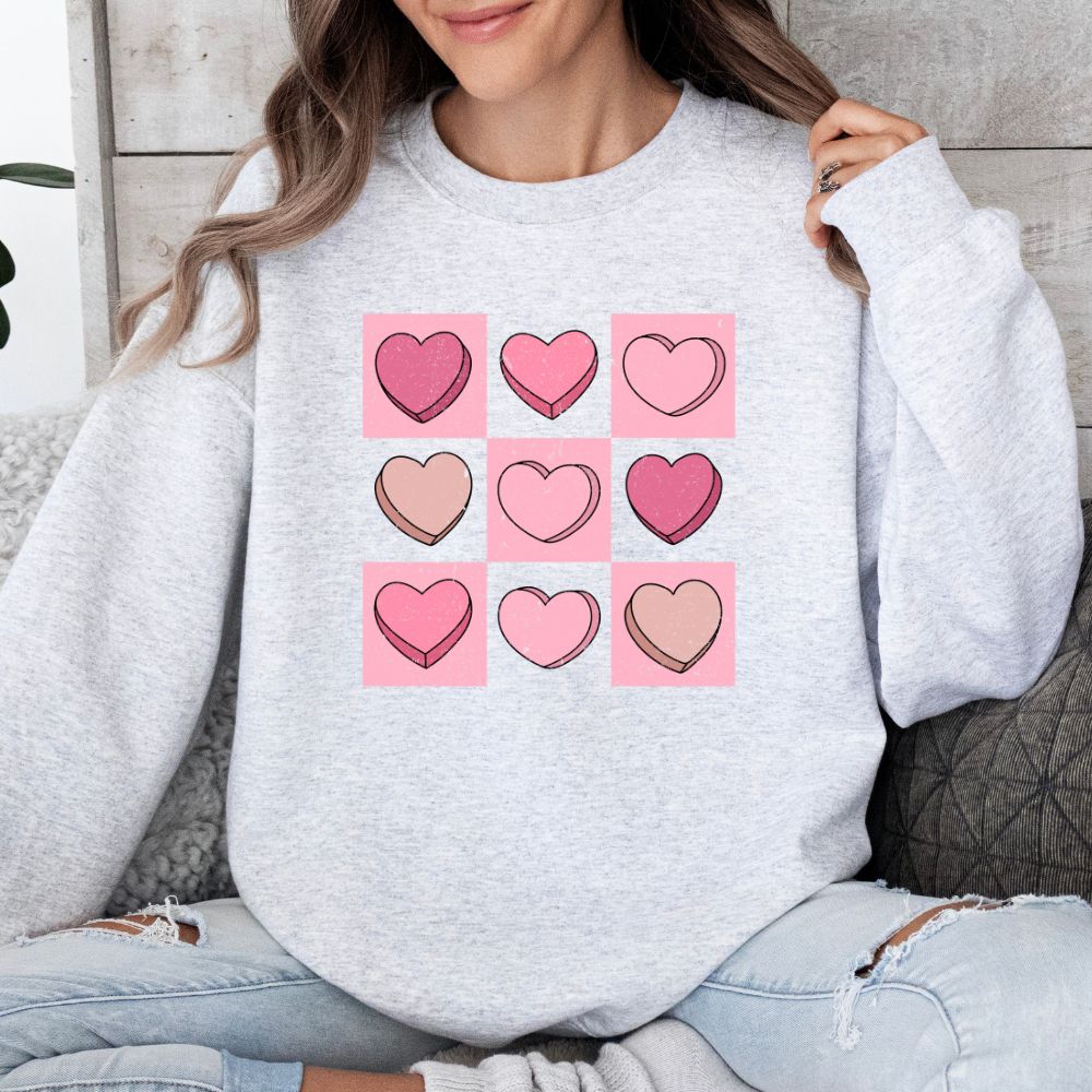 Retro Checkered Hearts