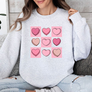 Retro Checkered Hearts