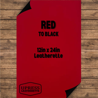 Red/Black Leatherette Sheet (12x24)
