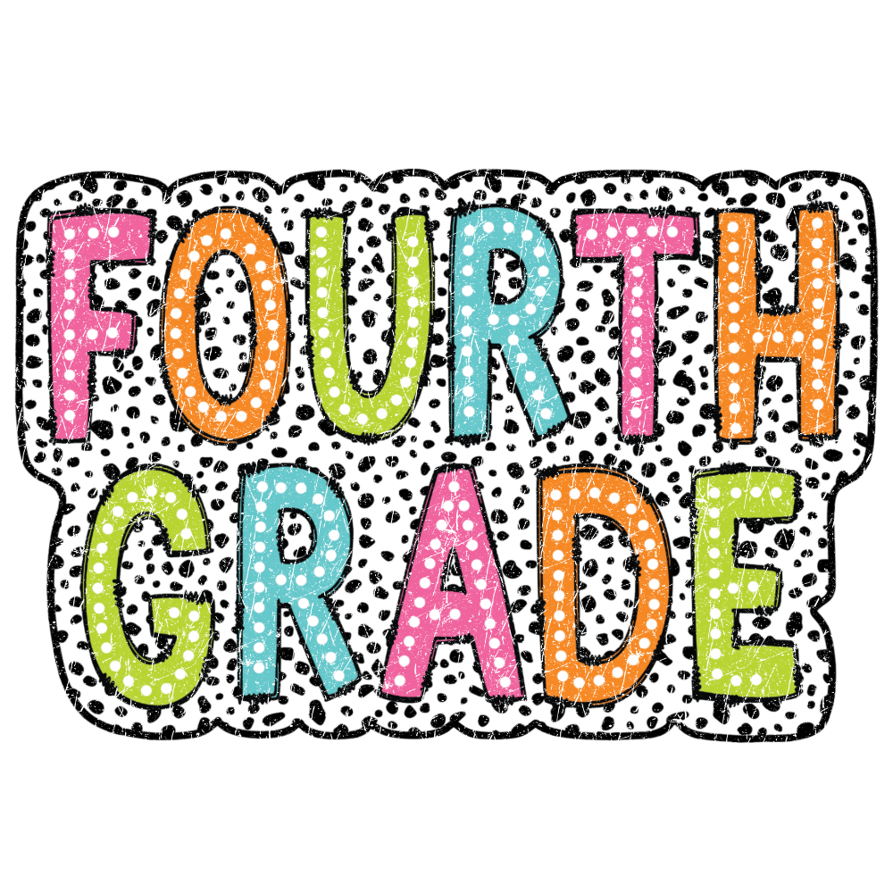 Fourth Grade Dalmatian Dots Retro