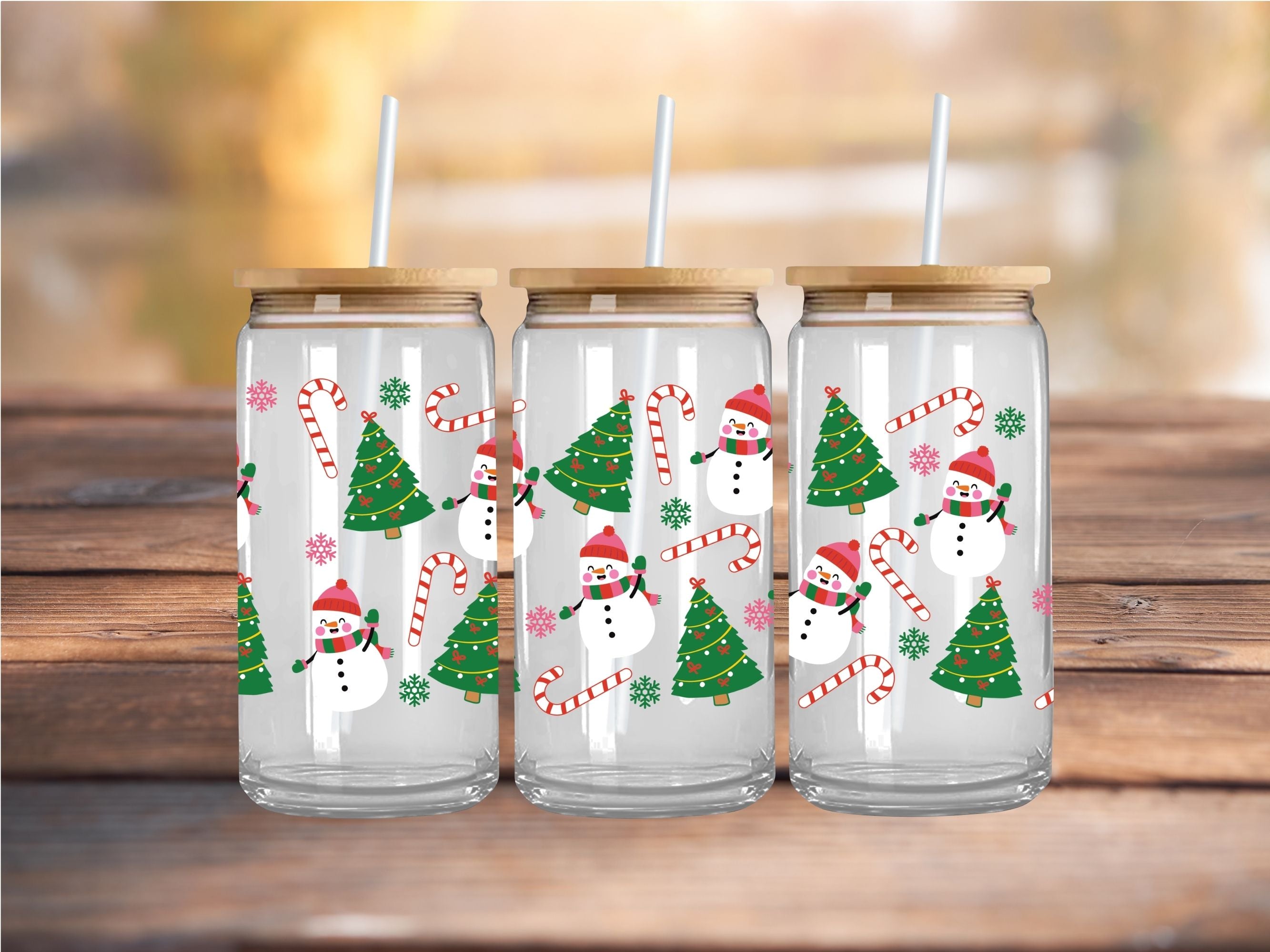 Snowman Christmas UV DTF 16oz Wrap