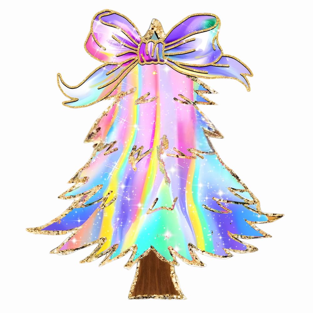 Galaxy Christmas Tree Coquette With Bow