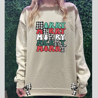 Retro Stacked Merry and Bows