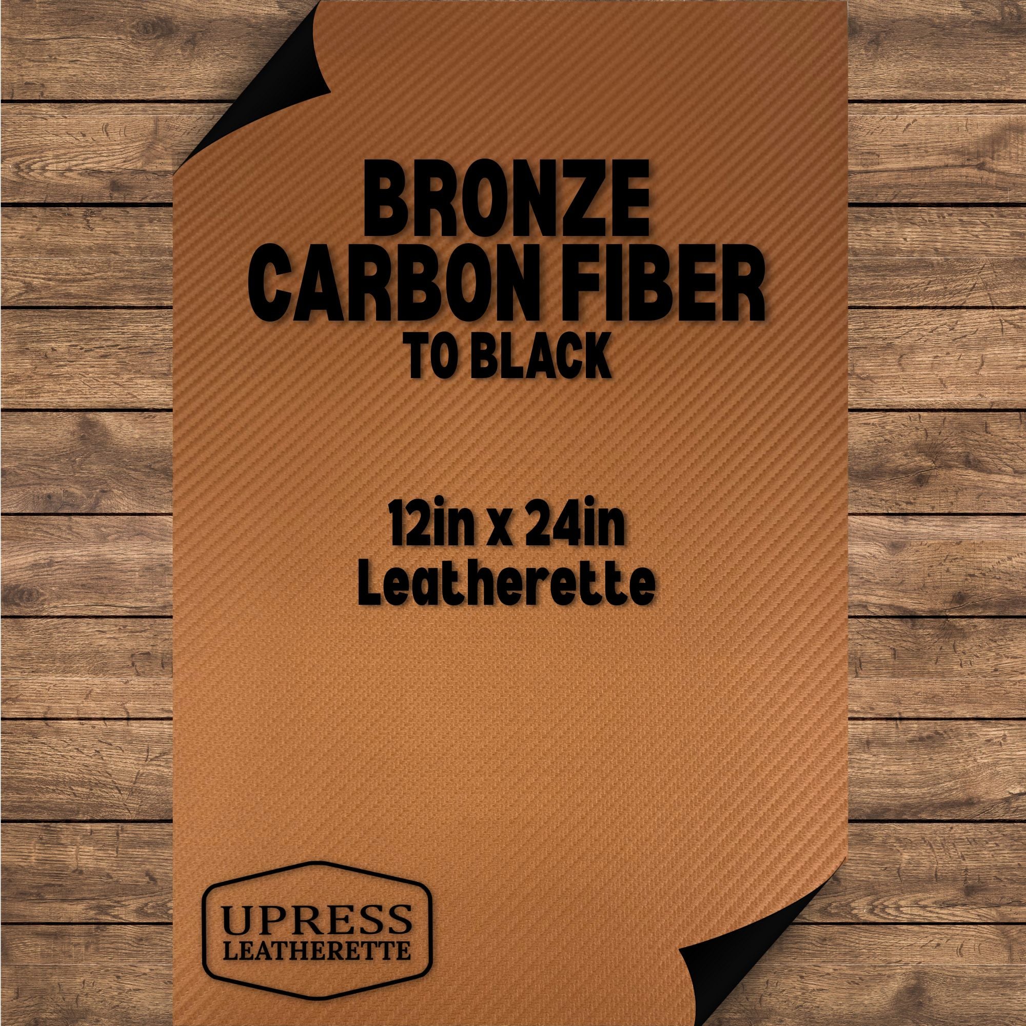 Bronze Carbon Fiber/Black Leatherette Sheet (12x24)