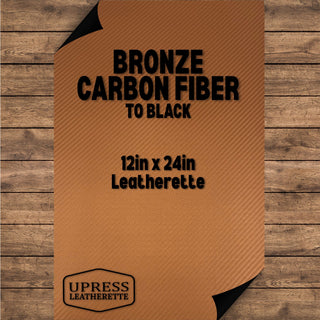 Bronze Carbon Fiber/Black Leatherette Sheet (12x24)