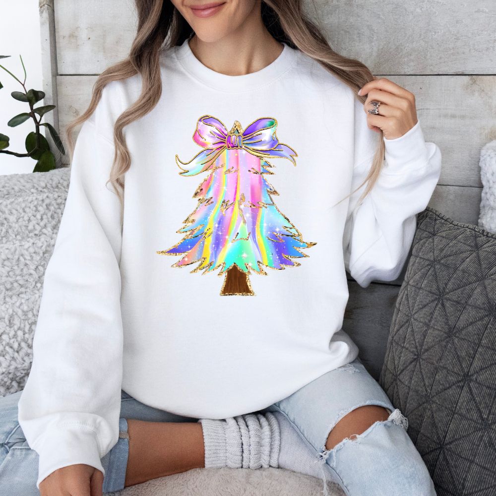 Galaxy Christmas Tree Coquette With Bow