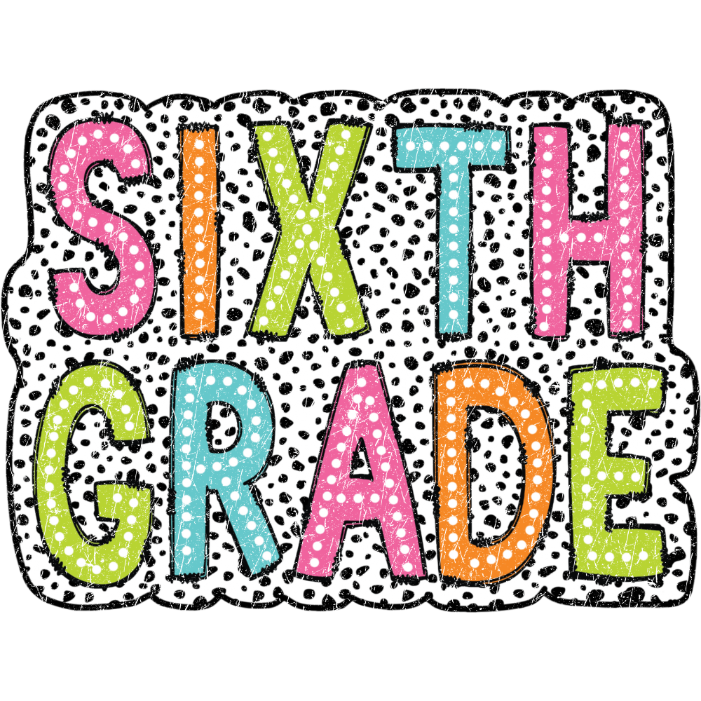 Sixth Grade Dalmatian Dots Retro