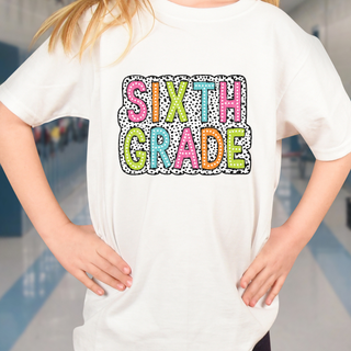 Sixth Grade Dalmatian Dots Retro