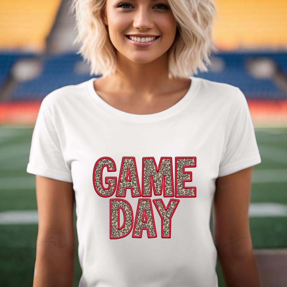 Game Day Embroidery Red