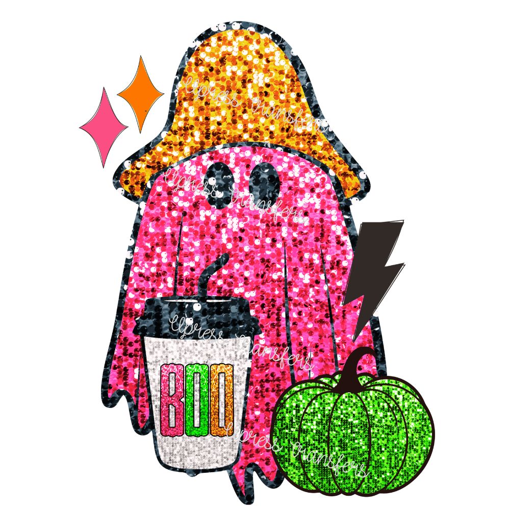 Sequin Ghost Pumpkin