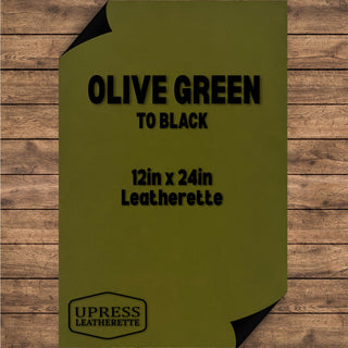 Olive Green/Black Leatherette Sheet (12x24)
