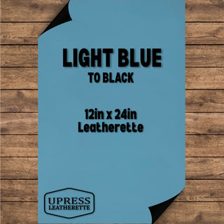 Light Blue/Black Leatherette Sheet (12x24)