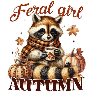 Feral Girl Autumn Raccoon