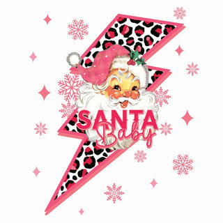 Santa Baby Pink Cheetah Lightning Bolt