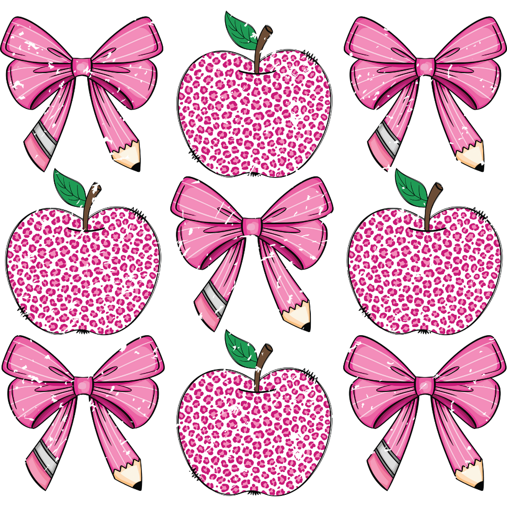 Teacher Coquette Apple Leopard Pink-Retro