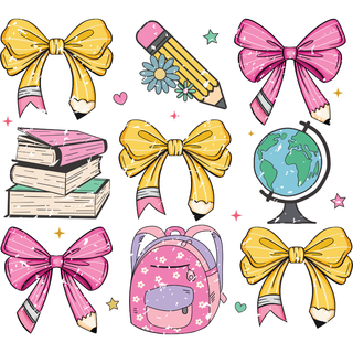 Teacher Coquette Pencil Bow School Bus Retro