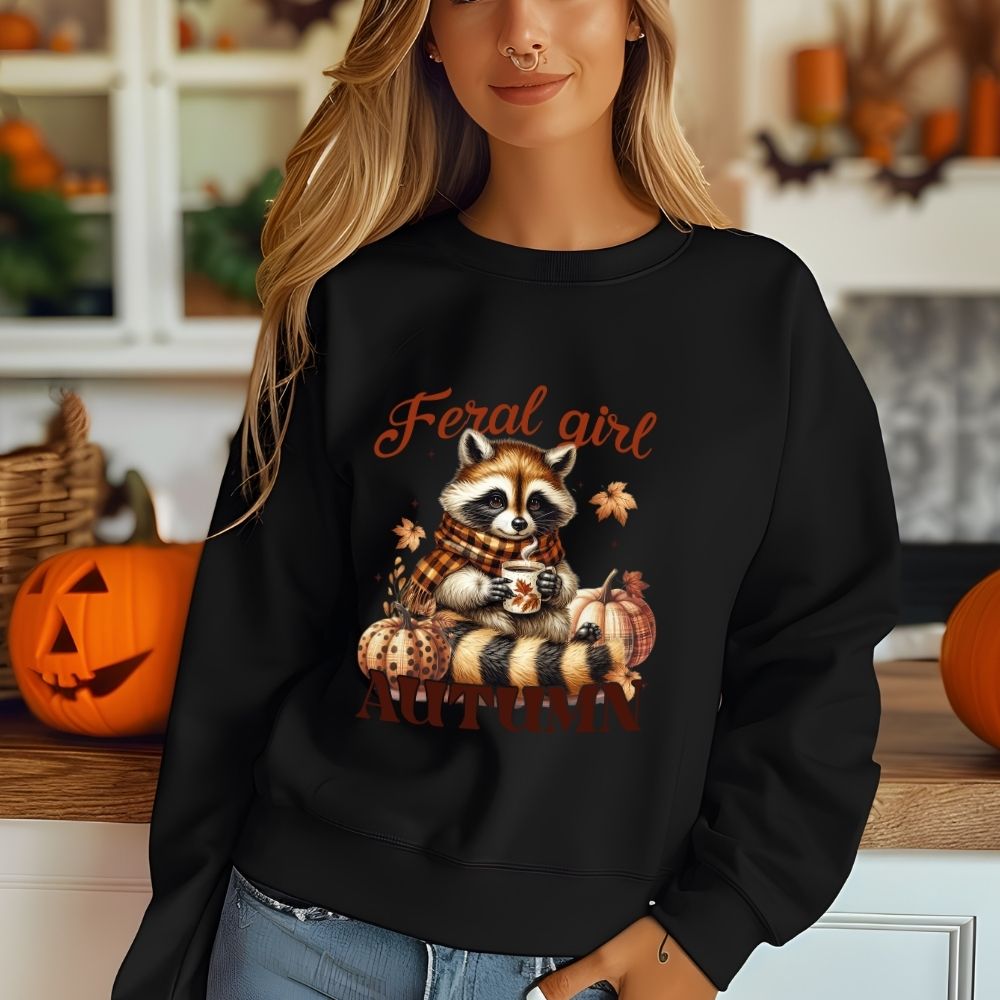 Feral Girl Autumn Raccoon