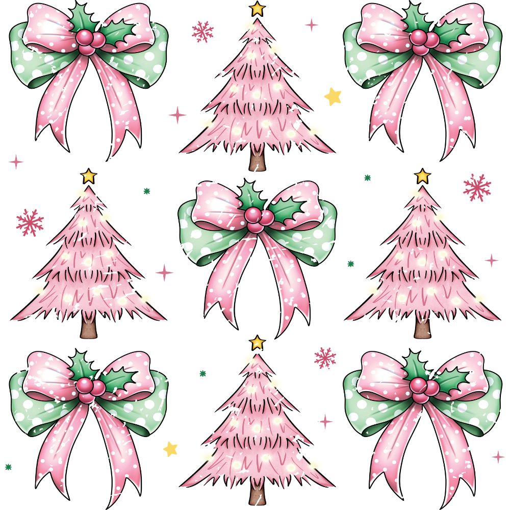 Christmas Coquette Trees Retro