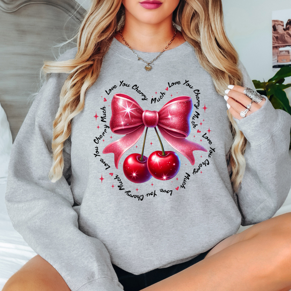 I Love You Cherry Much Pink Bow
