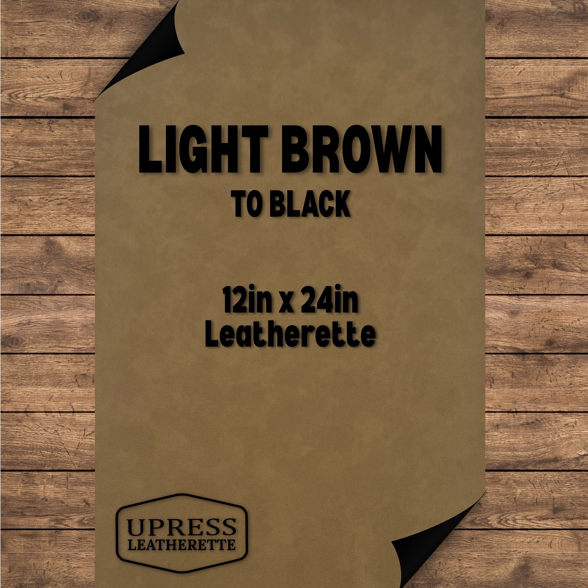 Light Brown/Black Leatherette Sheet (12x24)