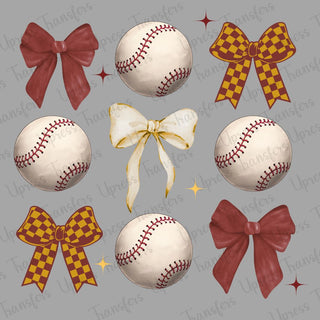 Maroon and Gold Baseball Coquette