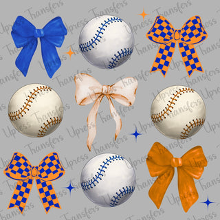 Blue And Orange Baseball Coquette