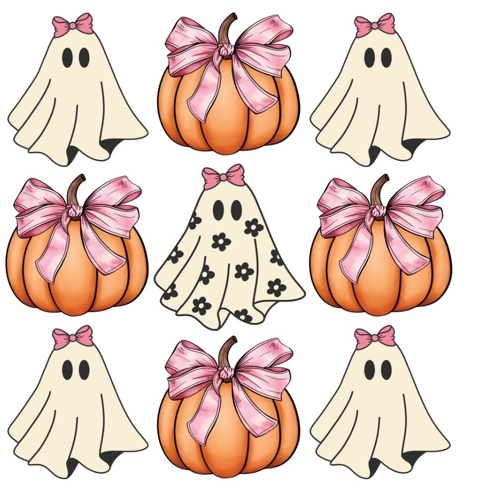 Ghost Pumpkin Coquette Bow