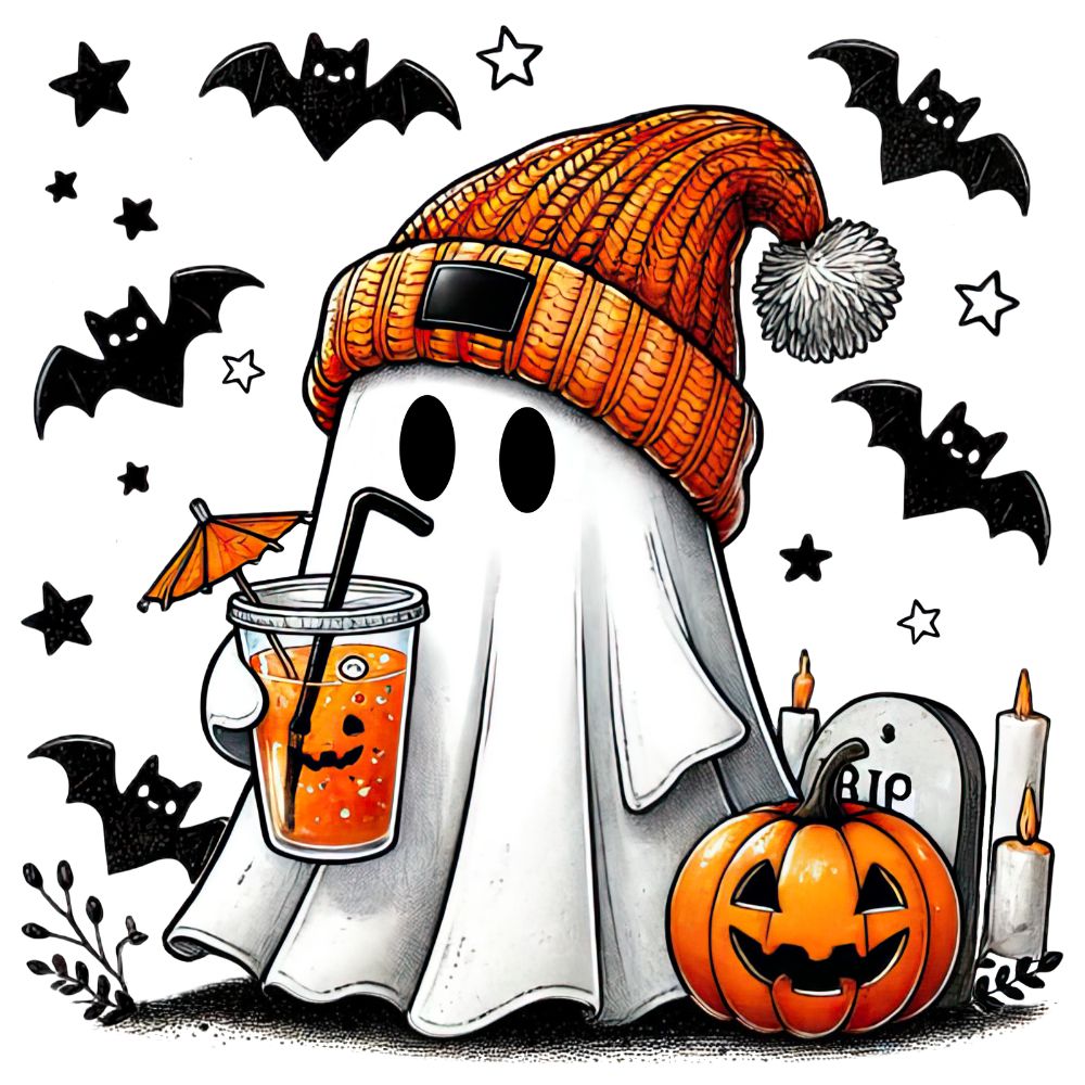 Cute Ghost with Beanie