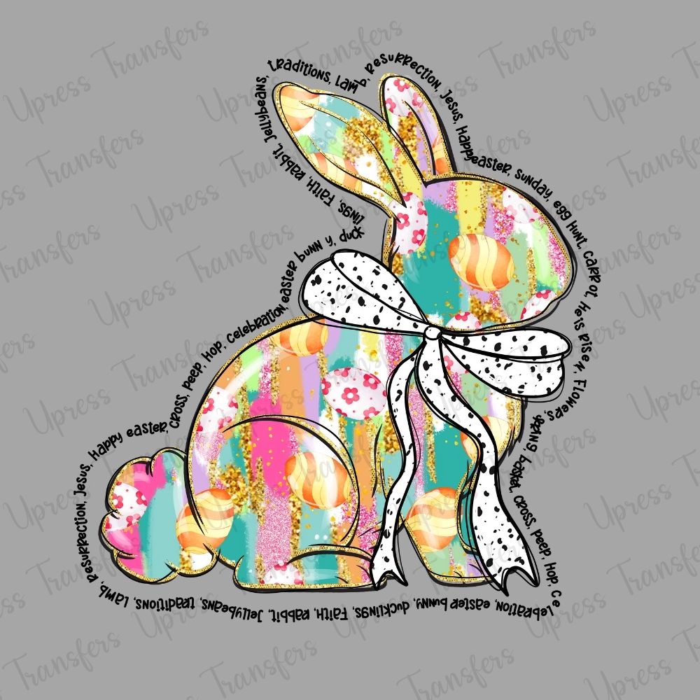 Brushstroke Easter Bunny Bow