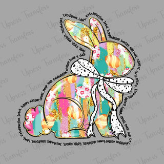 Brushstroke Easter Bunny Bow