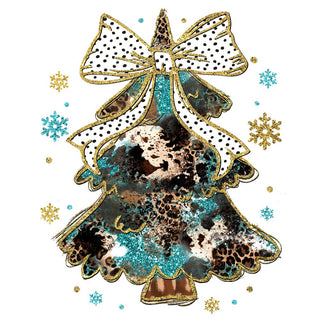 Western Christmas Tree With Snowflakes