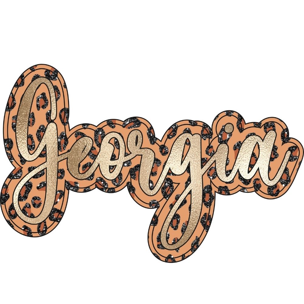 Georgia Script Leopard Glitter – U Press Transfers