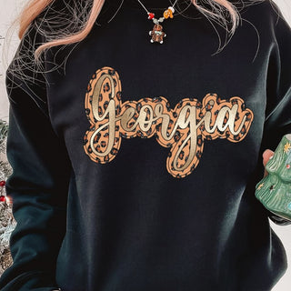 Georgia Script Leopard Glitter