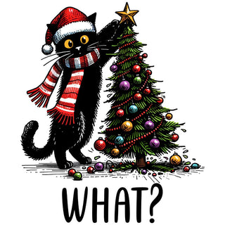 Christmas Black Cat What