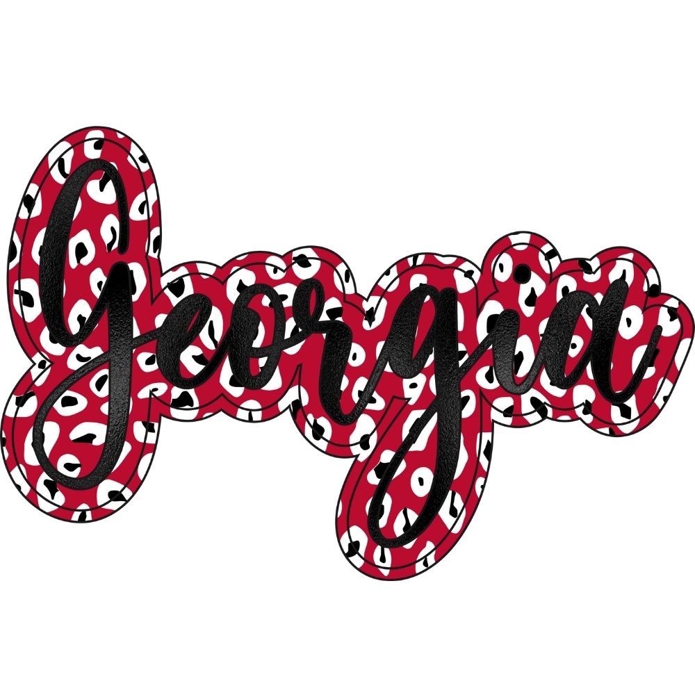 Georgia Script Red Leopard – U Press Transfers