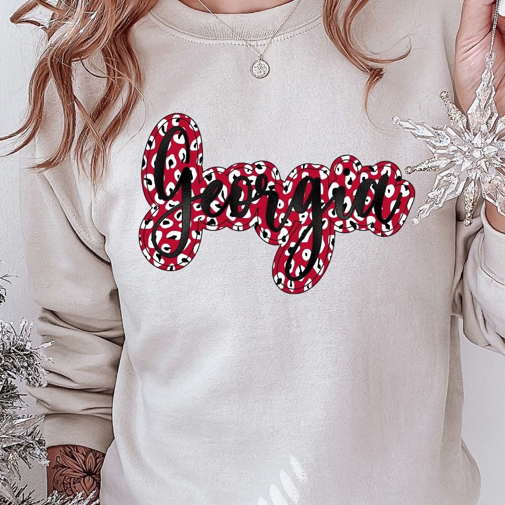 Georgia Script Red Leopard