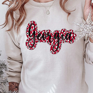 Georgia Script Red Leopard